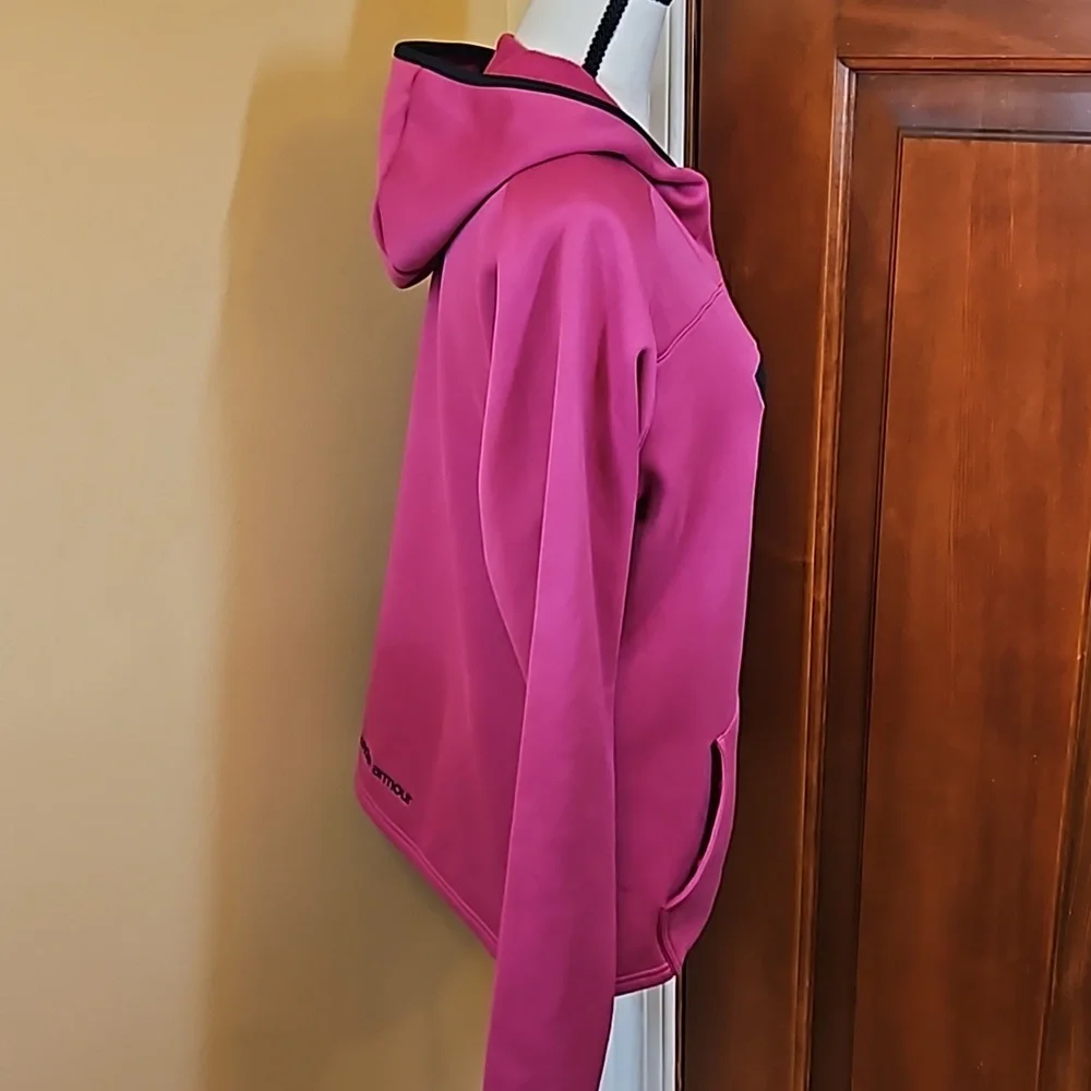 UNDER ARMOUR HOODIE SWEATSHIRT PURPLE BLACK MEDIUM ATHLETIC UA - Picture 11 of 12